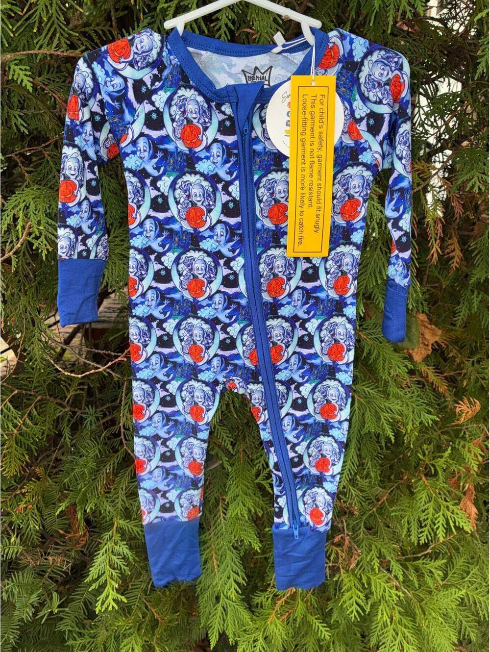 Serial Bamboo Thrifter Friendly Ghosts Zippy 3/6M NWT